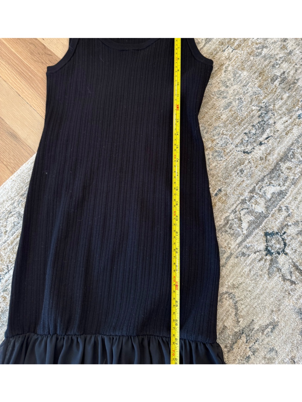 Bobbles & lace Black Sleeveless Maxi Dress with Fitted Bodice & sheer skirt - Picture 4 of 8